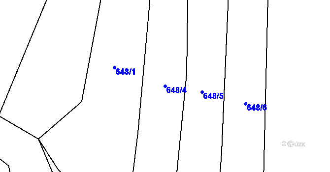 Parcela st. 648/4 v KÚ Třebětín u Letovic, Katastrální mapa