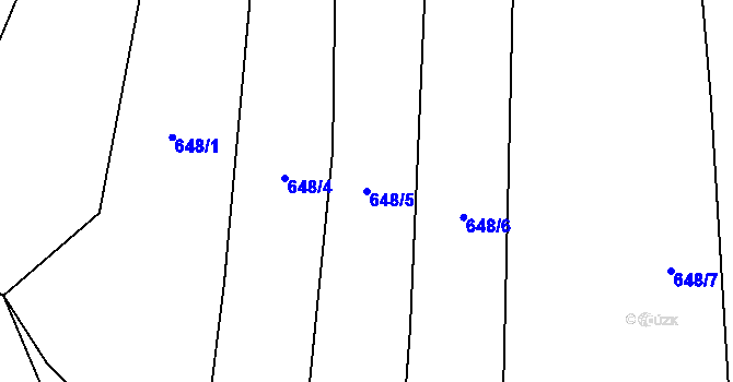 Parcela st. 648/5 v KÚ Třebětín u Letovic, Katastrální mapa