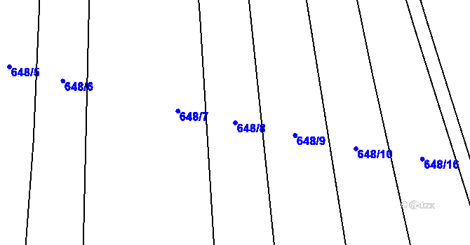 Parcela st. 648/8 v KÚ Třebětín u Letovic, Katastrální mapa