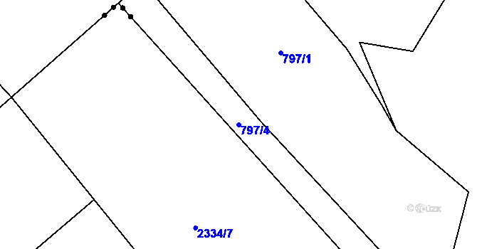 Parcela st. 797/4 v KÚ Třebětín u Letovic, Katastrální mapa