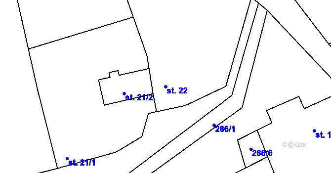 Parcela st. 22 v KÚ Zboněk, Katastrální mapa