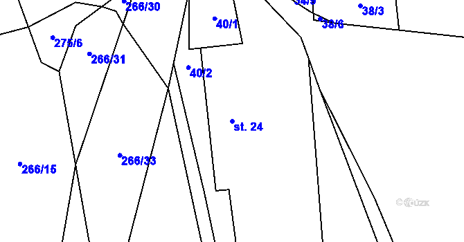 Parcela st. 24 v KÚ Zboněk, Katastrální mapa