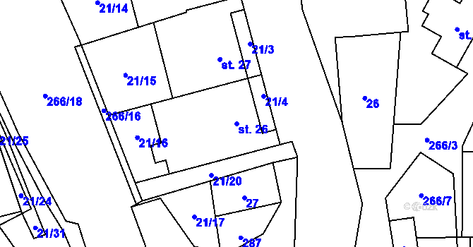 Parcela st. 26 v KÚ Zboněk, Katastrální mapa