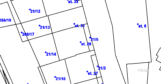Parcela st. 28 v KÚ Zboněk, Katastrální mapa
