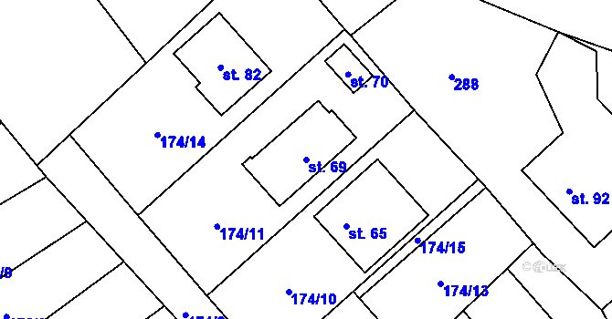 Parcela st. 69 v KÚ Zboněk, Katastrální mapa