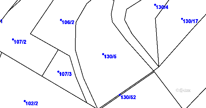 Parcela st. 130/5 v KÚ Zboněk, Katastrální mapa