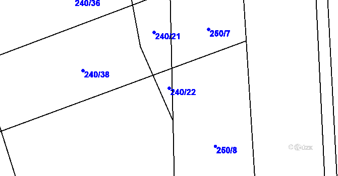 Parcela st. 240/22 v KÚ Zboněk, Katastrální mapa