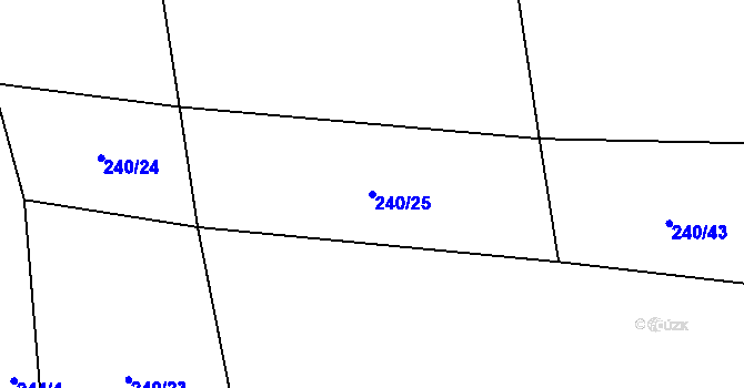 Parcela st. 240/25 v KÚ Zboněk, Katastrální mapa
