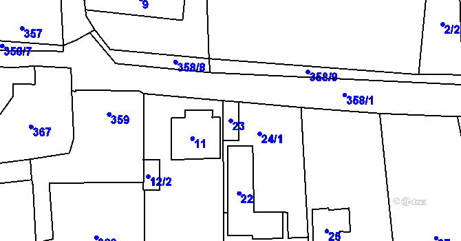 Parcela st. 23 v KÚ Lety u Dobřichovic, Katastrální mapa
