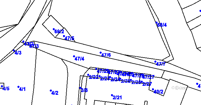 Parcela st. 47/6 v KÚ Lety u Dobřichovic, Katastrální mapa