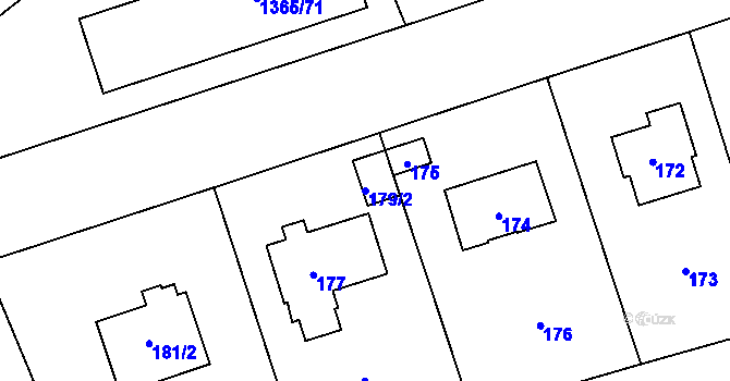 Parcela st. 179/2 v KÚ Lety u Dobřichovic, Katastrální mapa