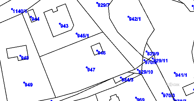 Parcela st. 946 v KÚ Lety u Dobřichovic, Katastrální mapa