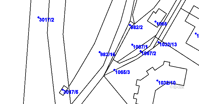 Parcela st. 982/16 v KÚ Lety u Dobřichovic, Katastrální mapa