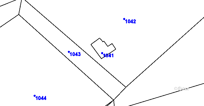 Parcela st. 1041 v KÚ Lety u Dobřichovic, Katastrální mapa