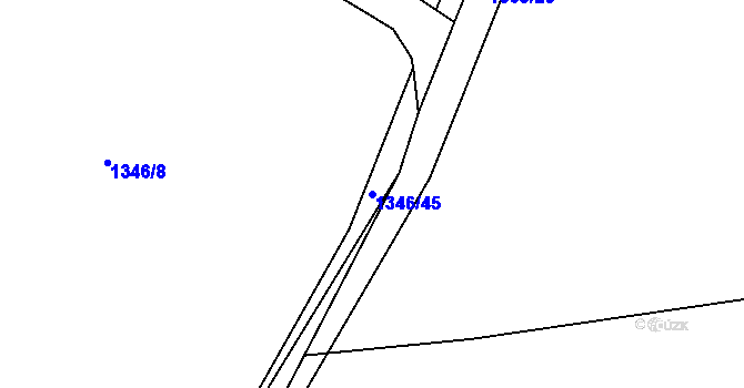 Parcela st. 1346/45 v KÚ Lety u Dobřichovic, Katastrální mapa