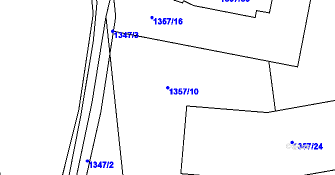 Parcela st. 1357/10 v KÚ Lety u Dobřichovic, Katastrální mapa