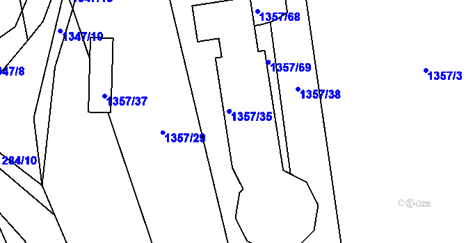 Parcela st. 1357/35 v KÚ Lety u Dobřichovic, Katastrální mapa