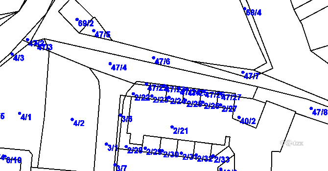 Parcela st. 47/23 v KÚ Lety u Dobřichovic, Katastrální mapa