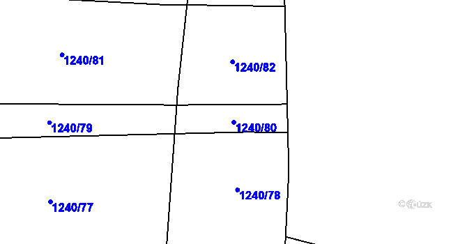 Parcela st. 1240/80 v KÚ Lety, Katastrální mapa