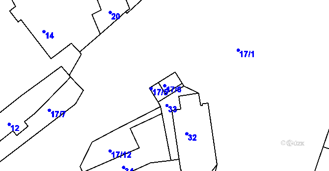 Parcela st. 17/6 v KÚ Levín u Berouna, Katastrální mapa