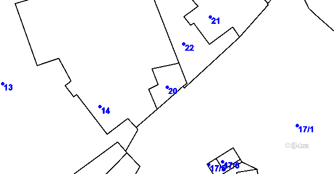 Parcela st. 20 v KÚ Levín u Berouna, Katastrální mapa