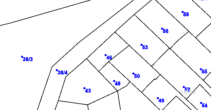 Parcela st. 46 v KÚ Levín u Berouna, Katastrální mapa