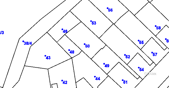 Parcela st. 50 v KÚ Levín u Berouna, Katastrální mapa