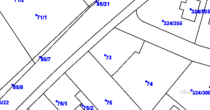 Parcela st. 73 v KÚ Levín u Berouna, Katastrální mapa