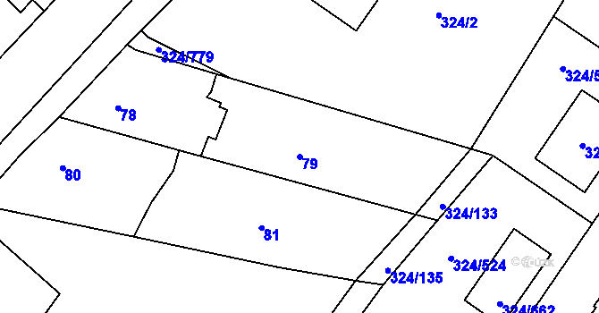 Parcela st. 79 v KÚ Levín u Berouna, Katastrální mapa