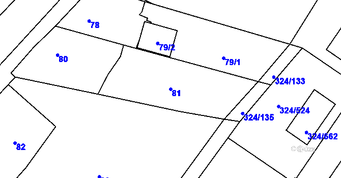 Parcela st. 81 v KÚ Levín u Berouna, Katastrální mapa