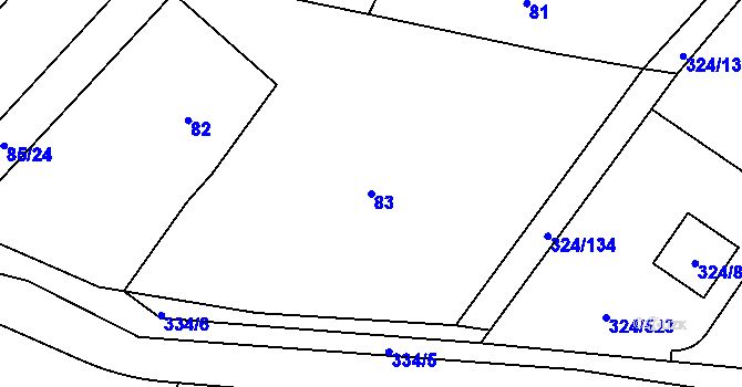 Parcela st. 83 v KÚ Levín u Berouna, Katastrální mapa