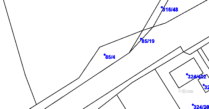 Parcela st. 85/4 v KÚ Levín u Berouna, Katastrální mapa