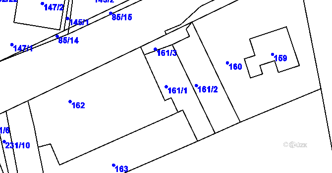 Parcela st. 161/1 v KÚ Levín u Berouna, Katastrální mapa