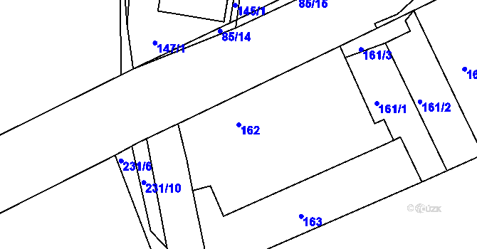Parcela st. 162 v KÚ Levín u Berouna, Katastrální mapa