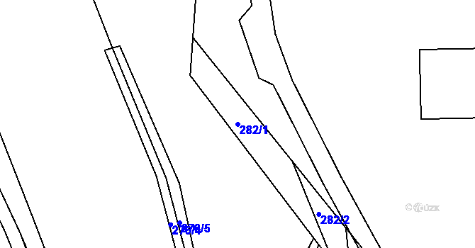 Parcela st. 282/1 v KÚ Levín u Berouna, Katastrální mapa