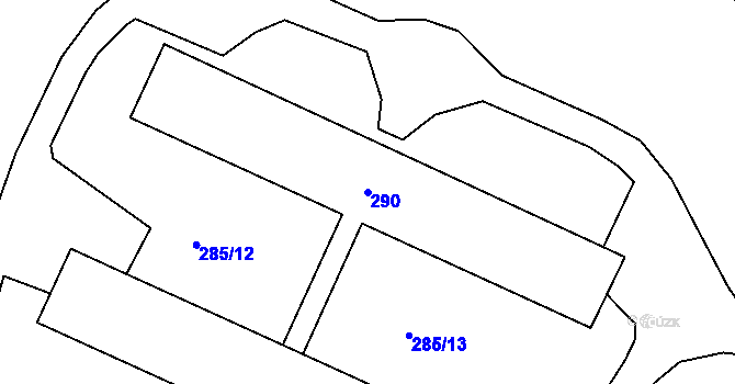 Parcela st. 290 v KÚ Levín u Berouna, Katastrální mapa