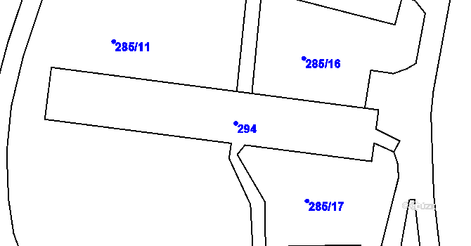 Parcela st. 294 v KÚ Levín u Berouna, Katastrální mapa