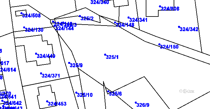 Parcela st. 325/1 v KÚ Levín u Berouna, Katastrální mapa