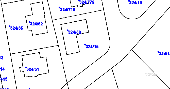 Parcela st. 324/15 v KÚ Levín u Berouna, Katastrální mapa