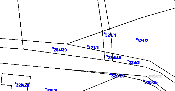 Parcela st. 321/1 v KÚ Levín u Berouna, Katastrální mapa