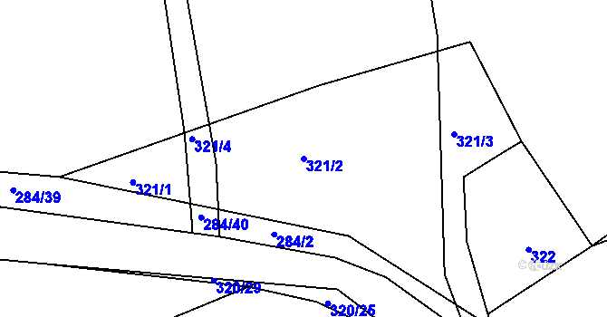 Parcela st. 321/2 v KÚ Levín u Berouna, Katastrální mapa