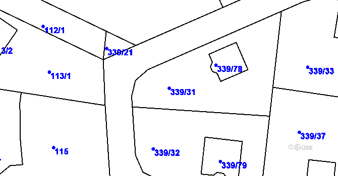 Parcela st. 339/31 v KÚ Levín u Berouna, Katastrální mapa