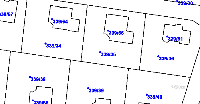 Parcela st. 339/35 v KÚ Levín u Berouna, Katastrální mapa
