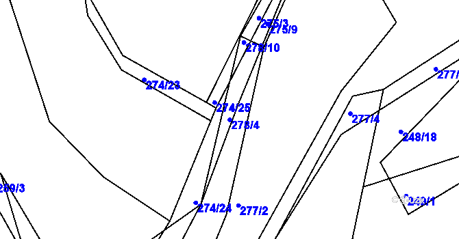Parcela st. 278/4 v KÚ Levín u Berouna, Katastrální mapa