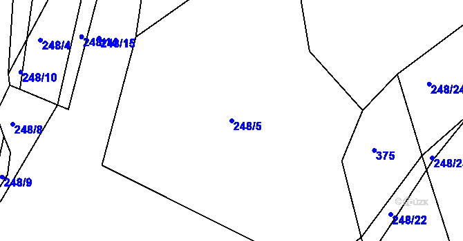 Parcela st. 248/5 v KÚ Levín u Berouna, Katastrální mapa