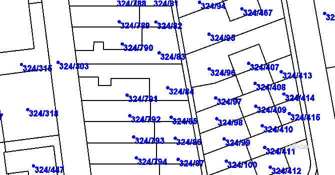 Parcela st. 324/84 v KÚ Levín u Berouna, Katastrální mapa