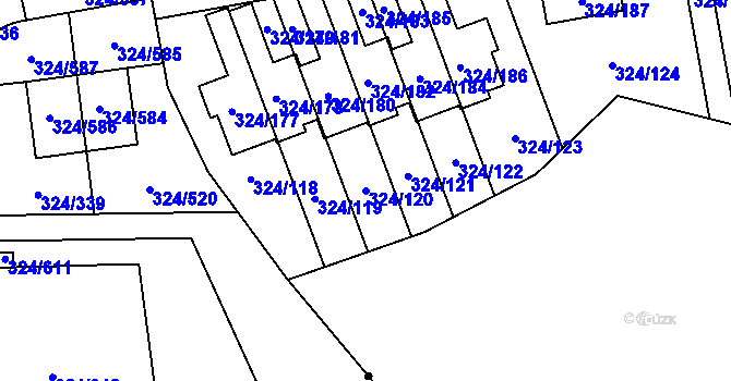 Parcela st. 324/120 v KÚ Levín u Berouna, Katastrální mapa