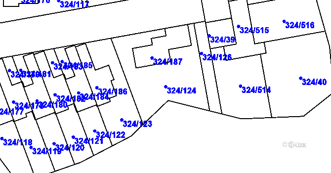 Parcela st. 324/124 v KÚ Levín u Berouna, Katastrální mapa