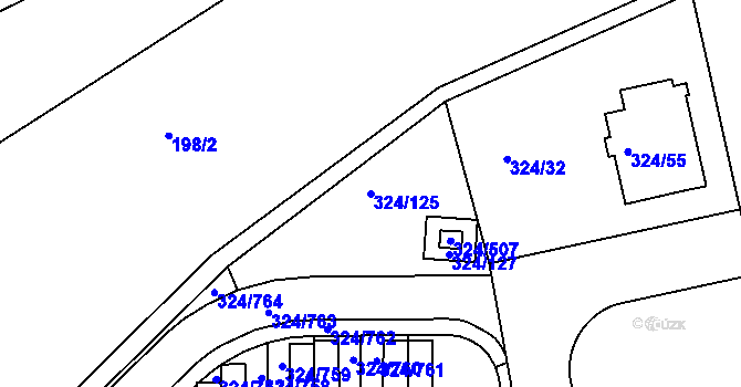 Parcela st. 324/125 v KÚ Levín u Berouna, Katastrální mapa