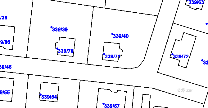 Parcela st. 339/71 v KÚ Levín u Berouna, Katastrální mapa